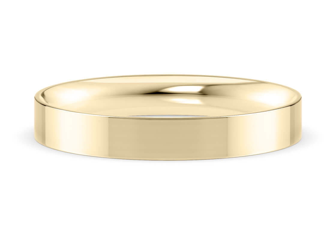 Flat Court Classic Wedding Ring Solid 18k Yellow/White Gold or 950 Platinum