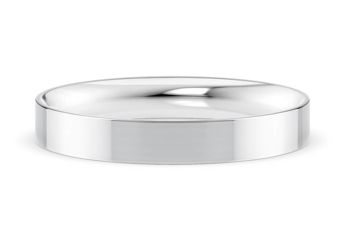 Flat Court Classic Wedding Ring Solid 18k Yellow/White Gold or 950 Platinum