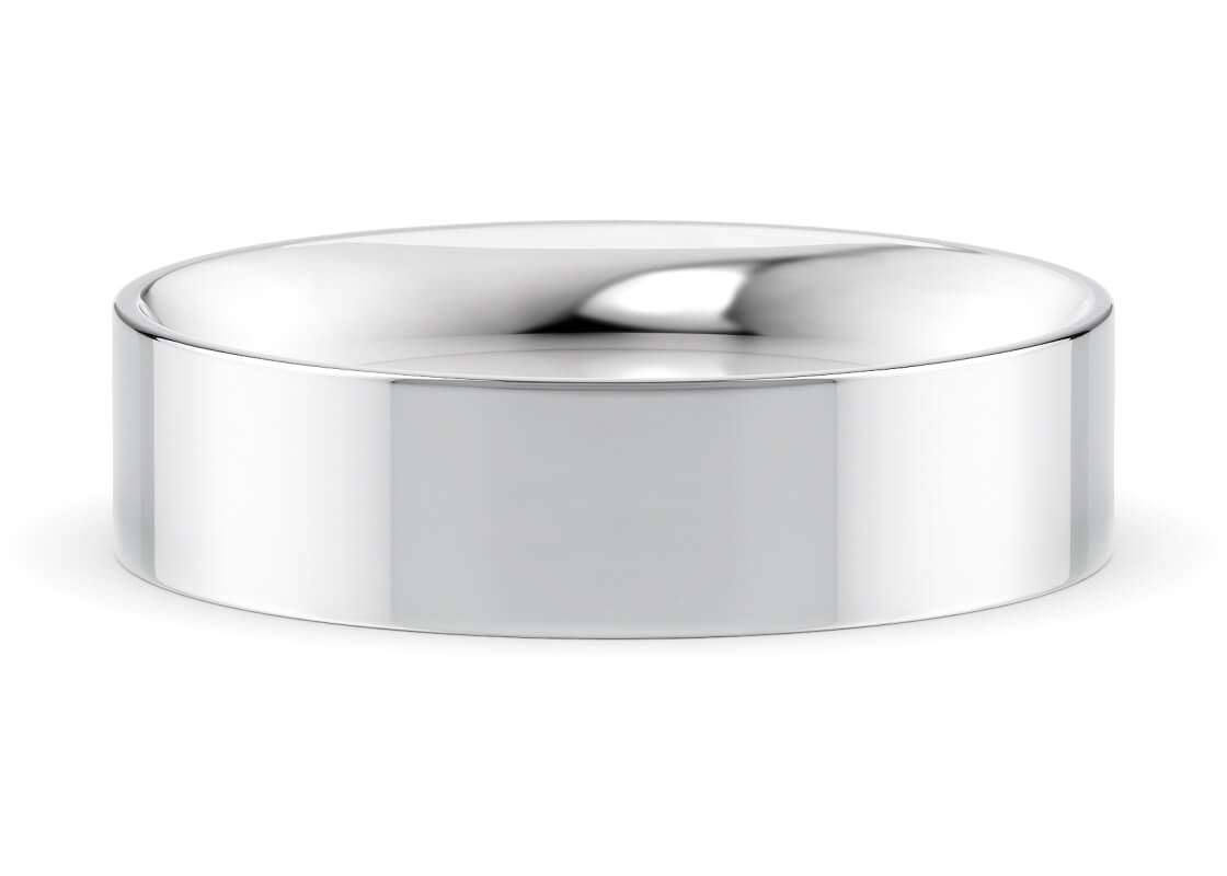 Flat Court Classic Wedding Ring Solid 18k Yellow/White Gold or 950 Platinum