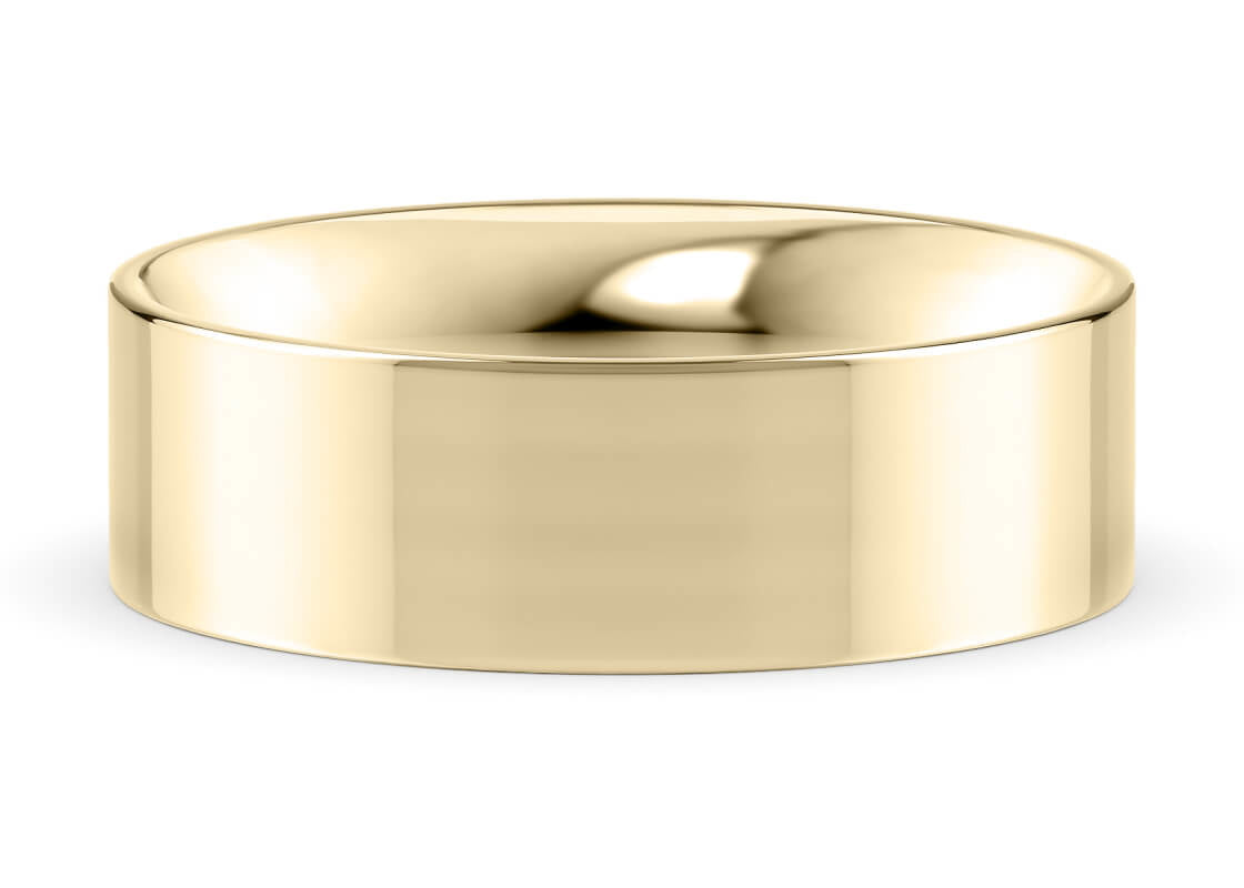 Flat Court Classic Wedding Ring Solid 18k Yellow/White Gold or 950 Platinum
