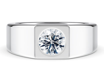 Morgan Men's Moissanite Wedding Ring Solid 18k Yellow/White Gold or 950 Platinum