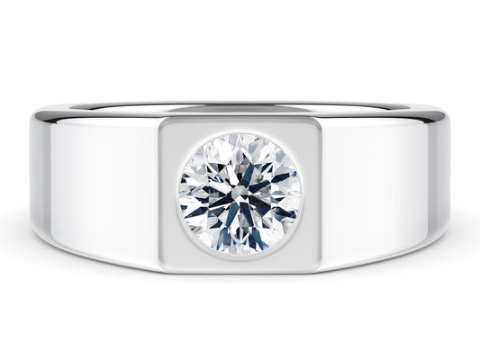 Morgan Men's Moissanite Wedding Ring Solid 18k Yellow/White Gold or 950 Platinum