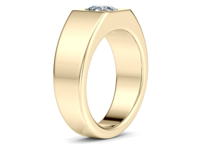 Morgan Men's Moissanite Wedding Ring Solid 18k Yellow/White Gold or 950 Platinum