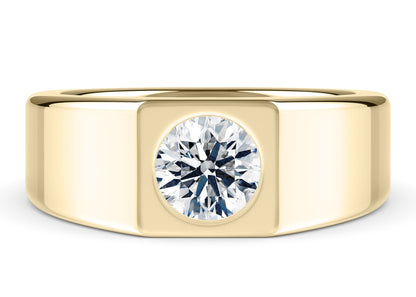 Morgan Men's Moissanite Wedding Ring Solid 18k Yellow/White Gold or 950 Platinum