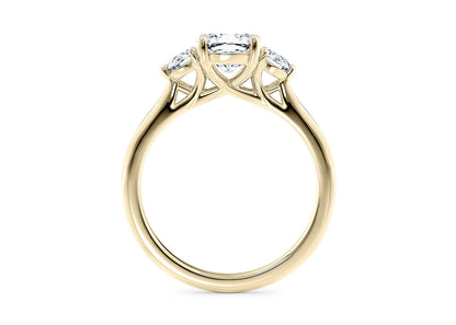 Customisable Cushion Cut Moissanite 18k Solid Yellow/White Gold or 950 Platinum