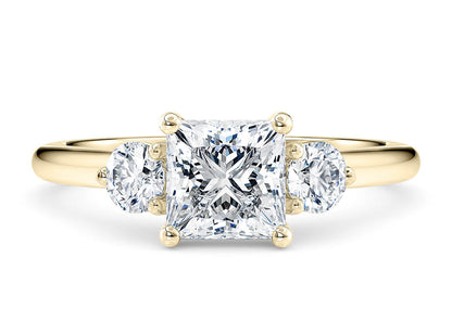 Customisable Princess Cut Moissanite 18k Solid Yellow/White Gold or 950 Platinum