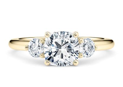 Customisable Cushion Cut Moissanite 18k Solid Yellow/White Gold or 950 Platinum