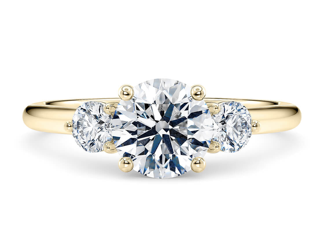Customisable Round Cut Moissanite 18k Solid Yellow/White Gold or 950 Platinum