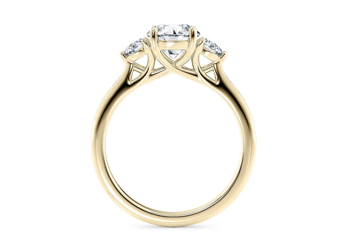Customisable Round Cut Moissanite 18k Solid Yellow/White Gold or 950 Platinum
