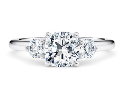 Customisable Cushion Cut Moissanite 18k Solid Yellow/White Gold or 950 Platinum