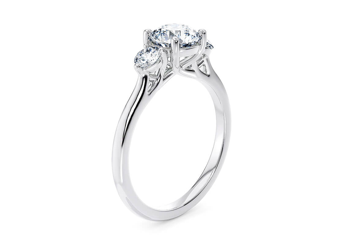 Customisable Round Cut Moissanite 18k Solid Yellow/White Gold or 950 Platinum