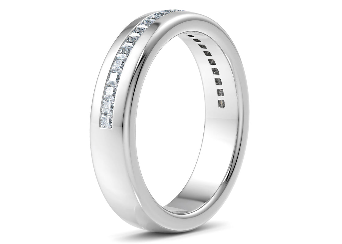 Zeus Men's Moissanite Wedding Ring Solid 18k Yellow/White Gold or 950 Platinum